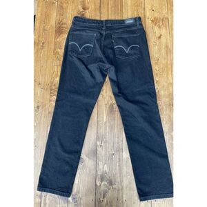 Levis Jeans women's straight leg no size tag 32W zipper fly dark wash